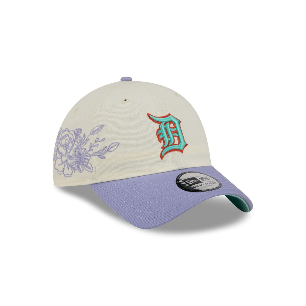 Detroit Tigers Lavender Flowers Casual Classic Adjustable Hat