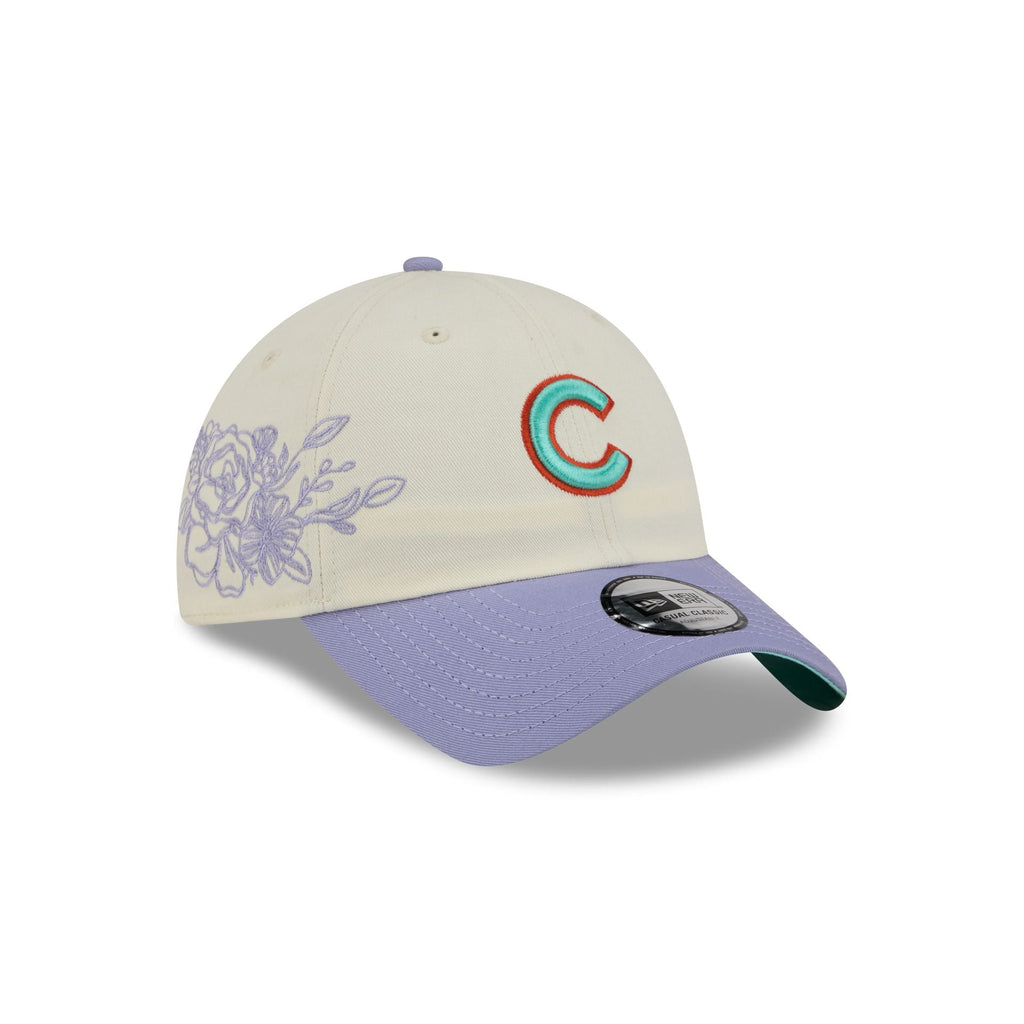 Chicago Cubs Lavender Flowers Casual Classic Adjustable Hat