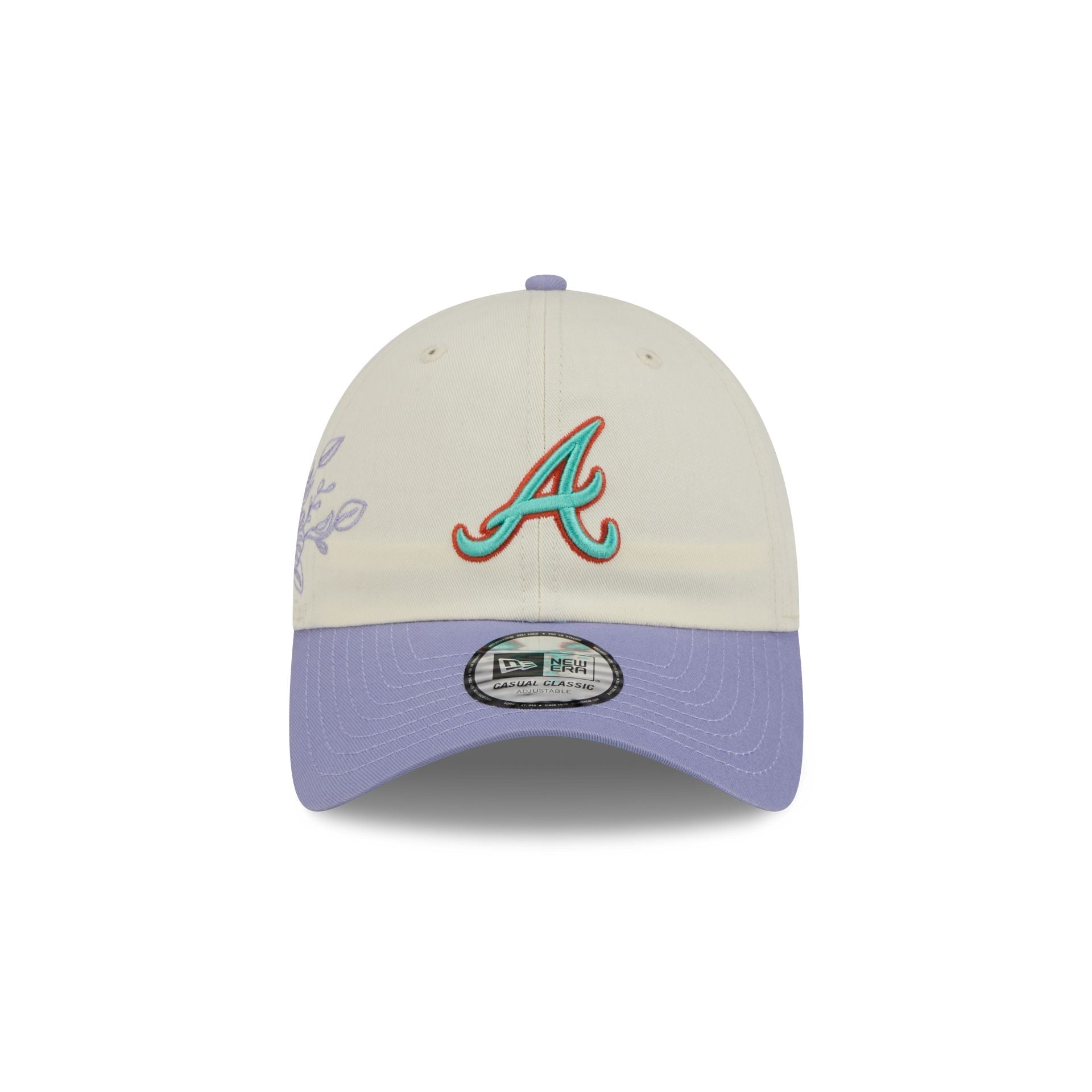Atlanta Braves Lavender Flowers Casual Classic Adjustable Hat