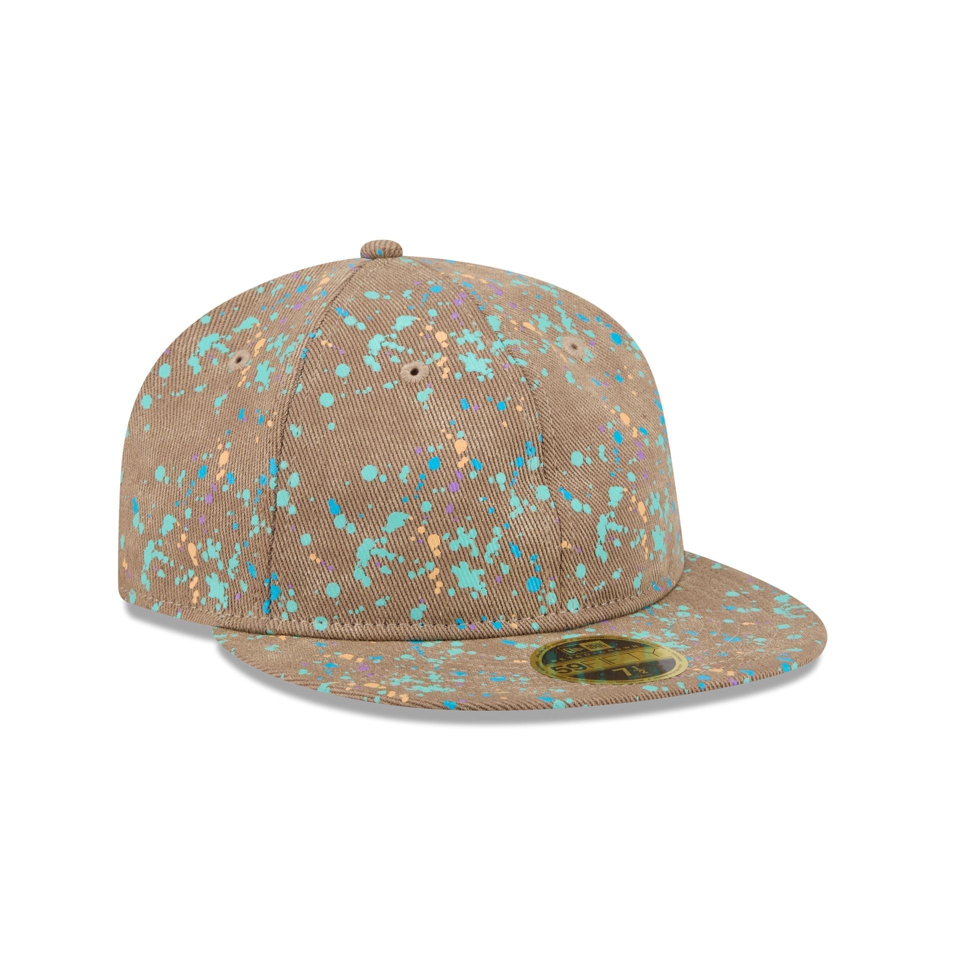 New Era Cap Gold Tier Denim Splash Retro Crown 59FIFTY Fitted Hat