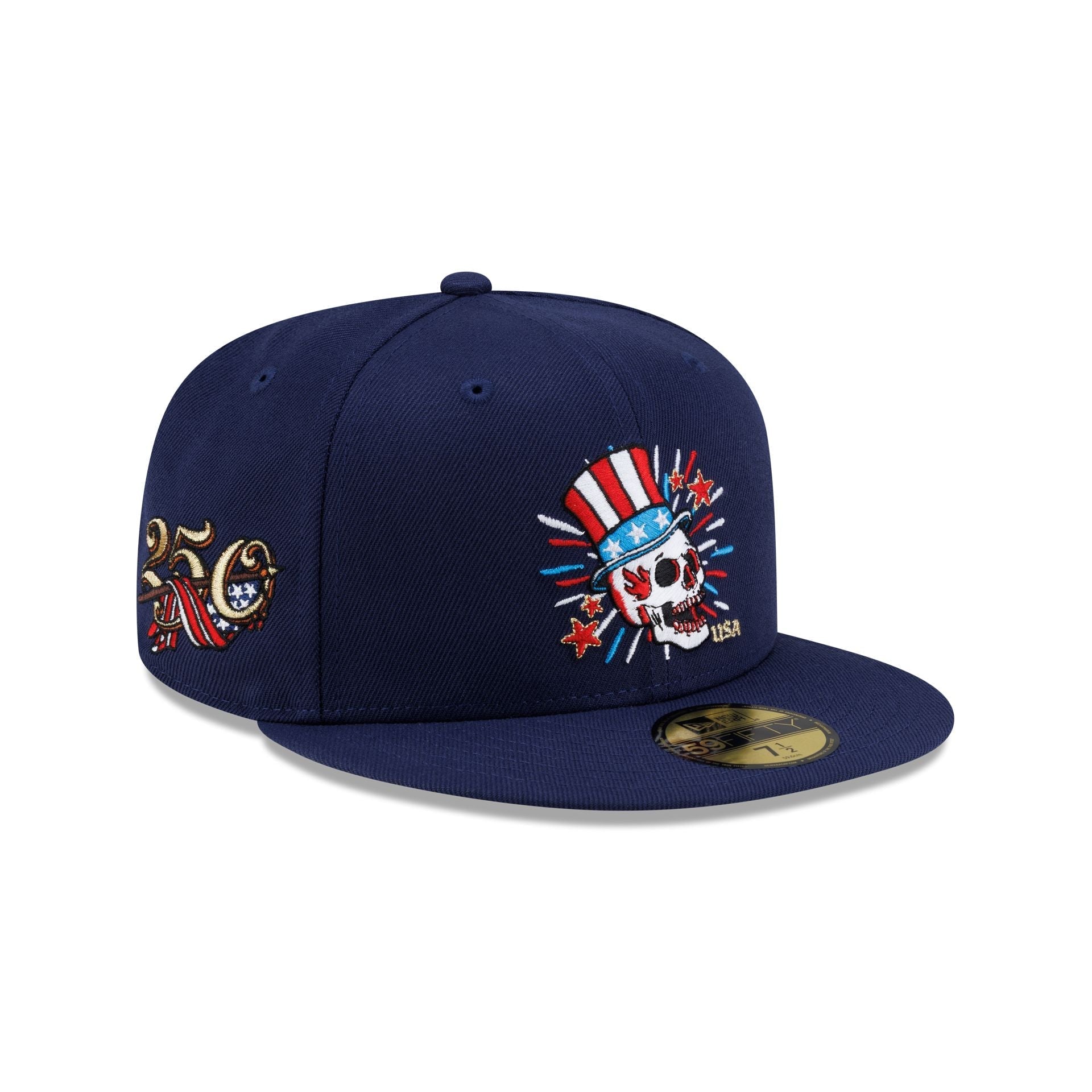 New Era Cap USA Skull Navy 59FIFTY Fitted Hat