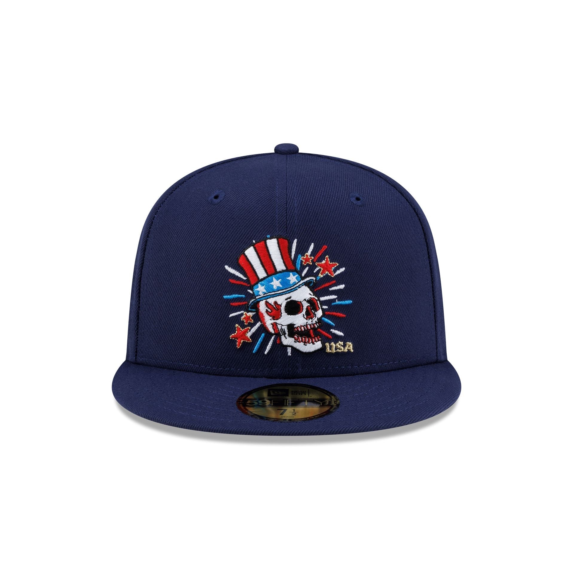 New Era Cap USA Skull Navy 59FIFTY Fitted Hat